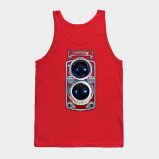 Classic Retro vintage RED chrome double lens camera Tank Top